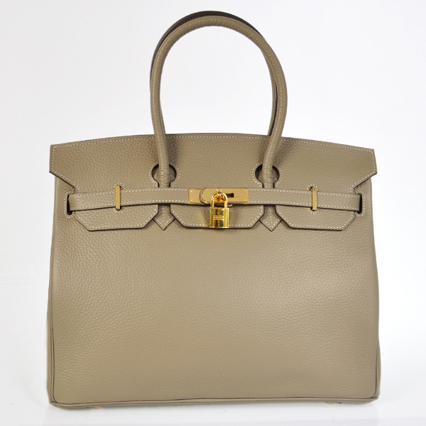 H35LDGG Hermes Birkin 35CM pelle clemence in grigio scuro con Go